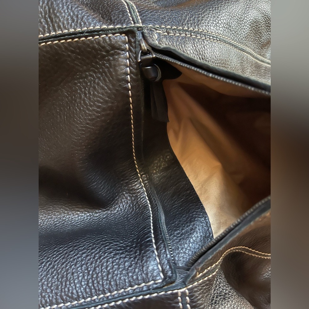 Bottega Veneta, Vintage Black w/white stitching Deerskin Leather Hobo bag - Picture 6 of 14